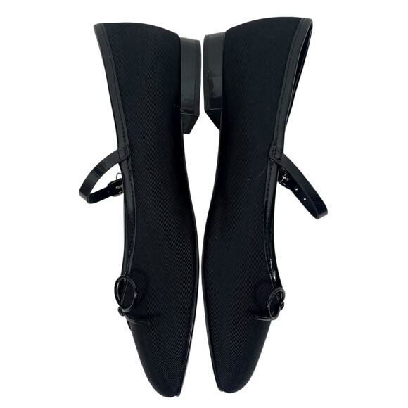 Mango Round Toe Mary Jane Bow Ballerina Flats Black Size 36/ 6 - Picture 7 of 14